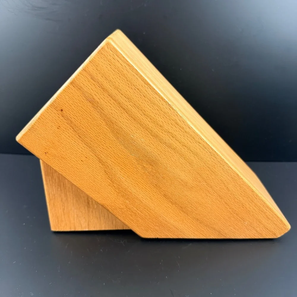 Cutco 7-Slot Honey Oak Wood Knife Block Holder Storage Made in USA